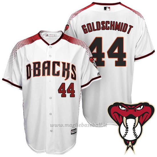 Maglia Baseball Uomo Arizona Diamondbacks 44 Paul Goldschmidt 1ªBianco